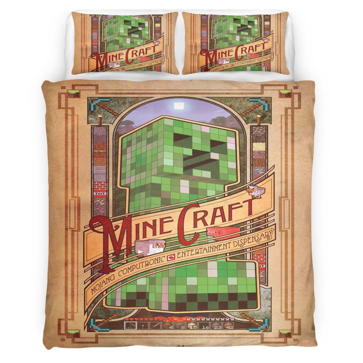 Minecraft Creeper und Charaktere Kinderbettwäsche – Bettwäsche