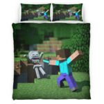 Minecraft Steve Kampf der Feind Kinderbettwäsche – Bettwäsche