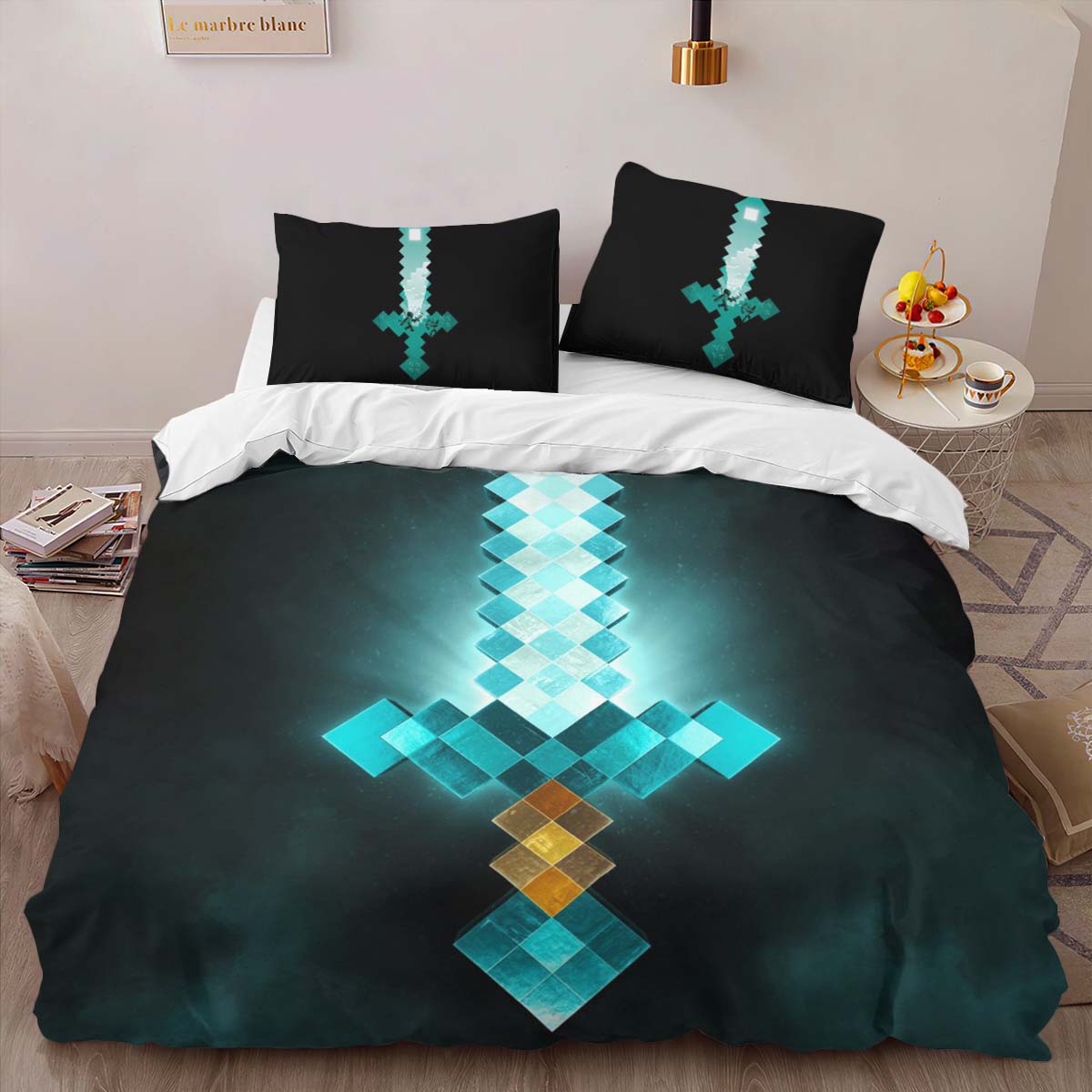 Minecraft Steve Schwert Diamantschwert Kinderbettwäsche – Bettwäsche – Bild 2