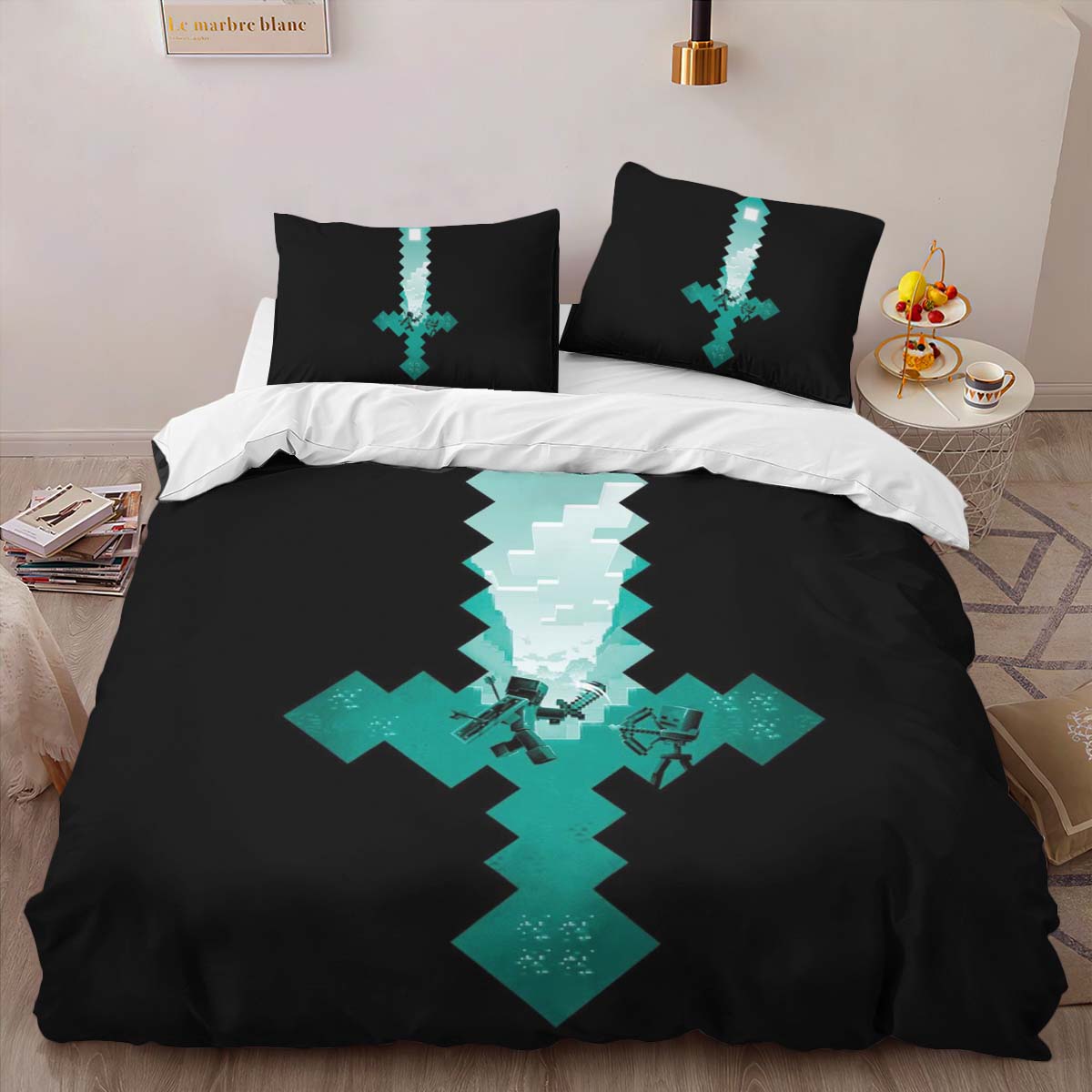Minecraft Steve Schwert Diamantschwert 2 Kinderbettwäsche – Bettwäsche – Bild 2