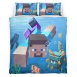 Minecraft Steve unter dem Ozean Kinderbettwäsche – Bettwäsche