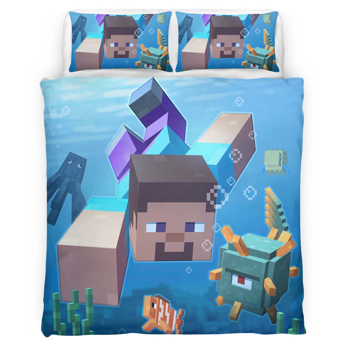 Minecraft Steve unter dem Ozean Kinderbettwäsche – Bettwäsche