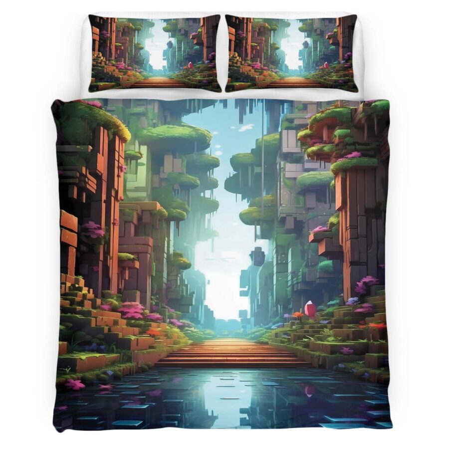Minecraft Welt Hintergrund Kinderbettwäsche – Bettwäsche – Bild 4