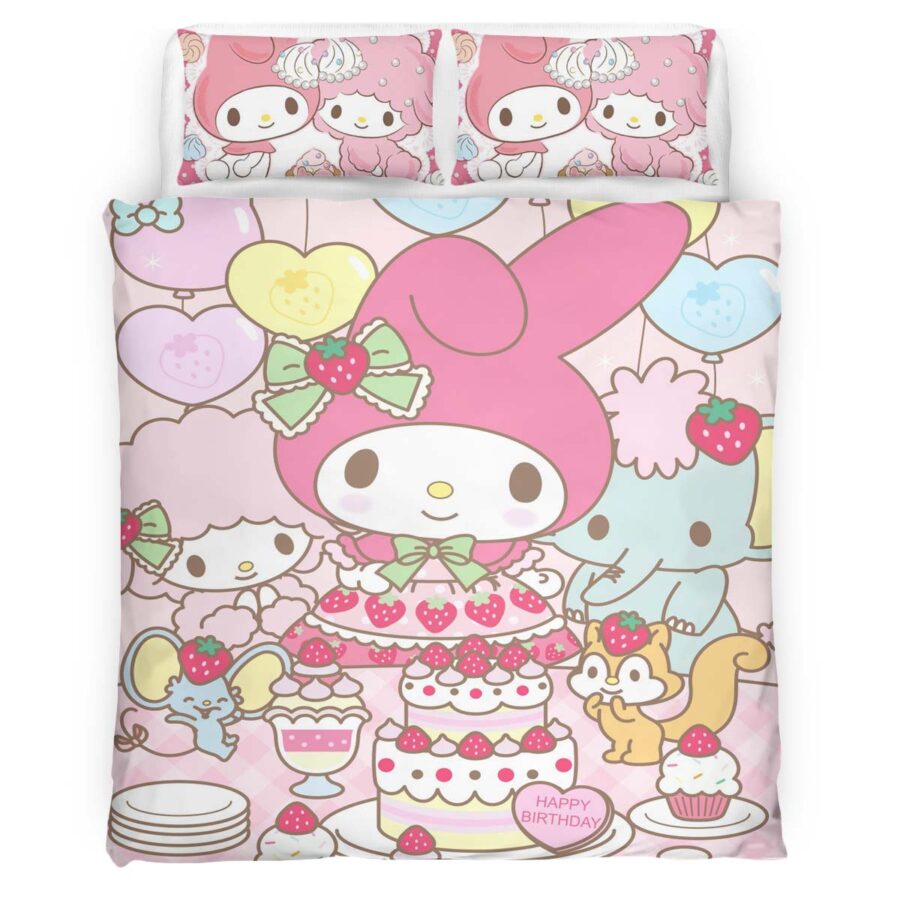 My Melody Süß Hello Kitty Party 03 Kinderbettwäsche – Bettwäsche – Bild 4