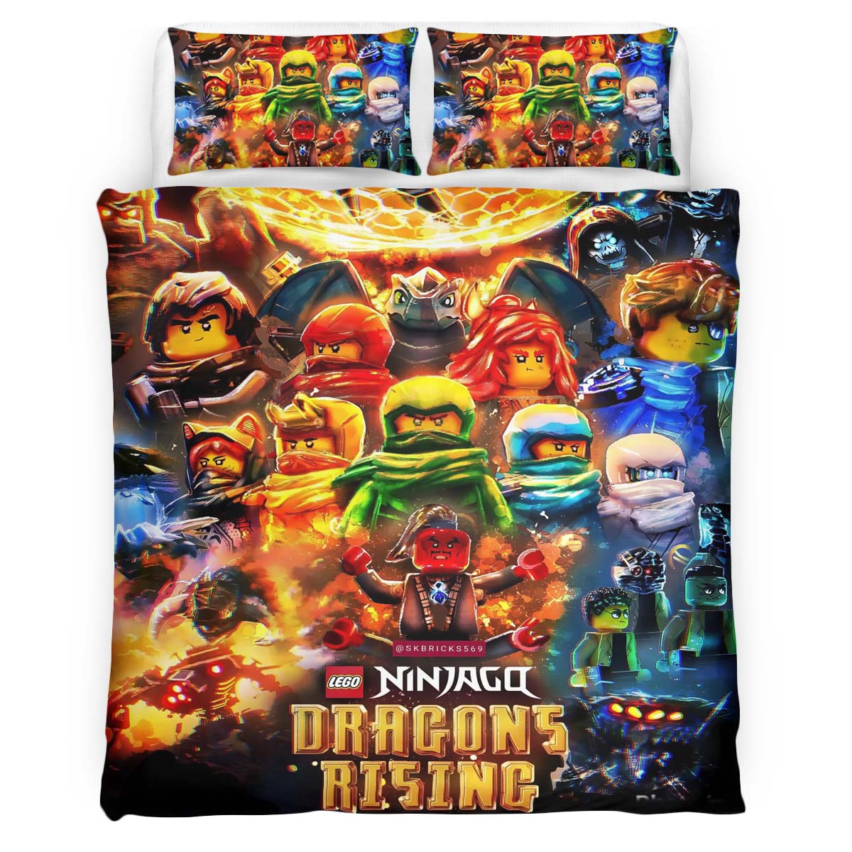Ninjago Alle Charaktere Aufstieg der Drachen Kinderbettwäsche – Bettwäsche