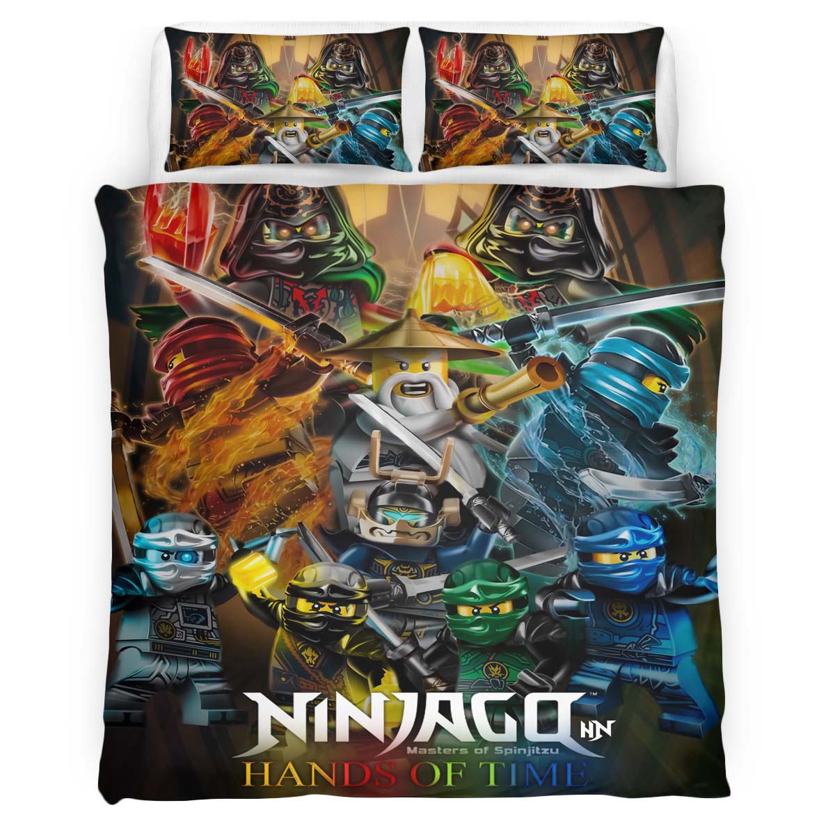 Ninjago Meister der Zeit Alle Charaktere Lloyd Jay Kai Zane Nya Cole Meister Wu Kinderbettwäsche – Bettwäsche