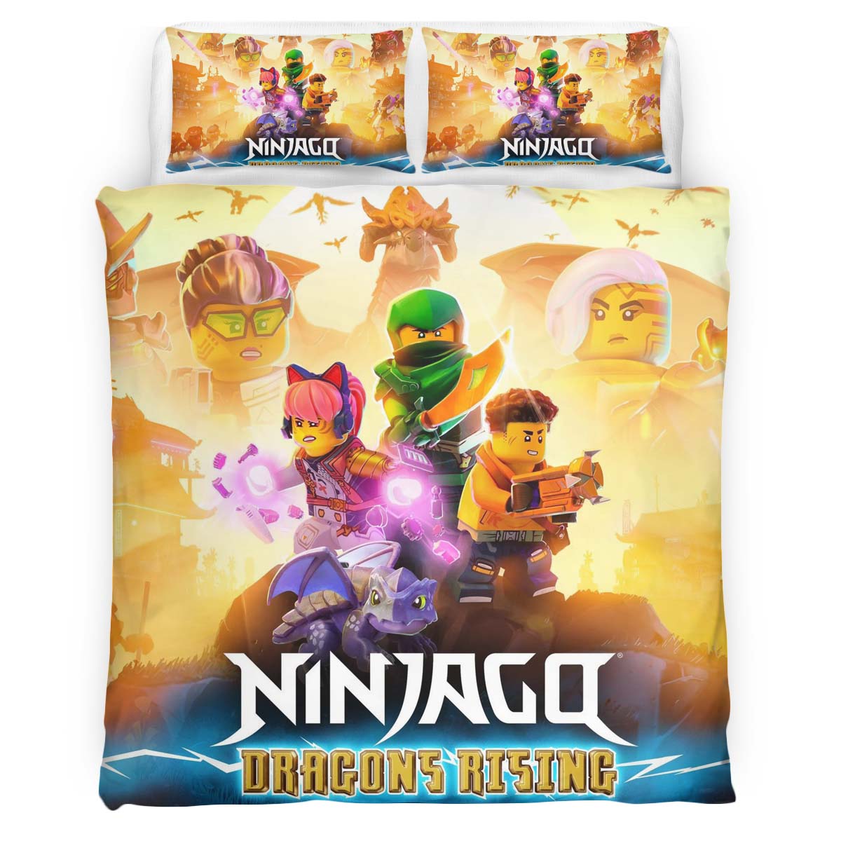 Ninjago Aufstieg der Drachen Alle Charaktere 102 Kinderbettwäsche – Bettwäsche