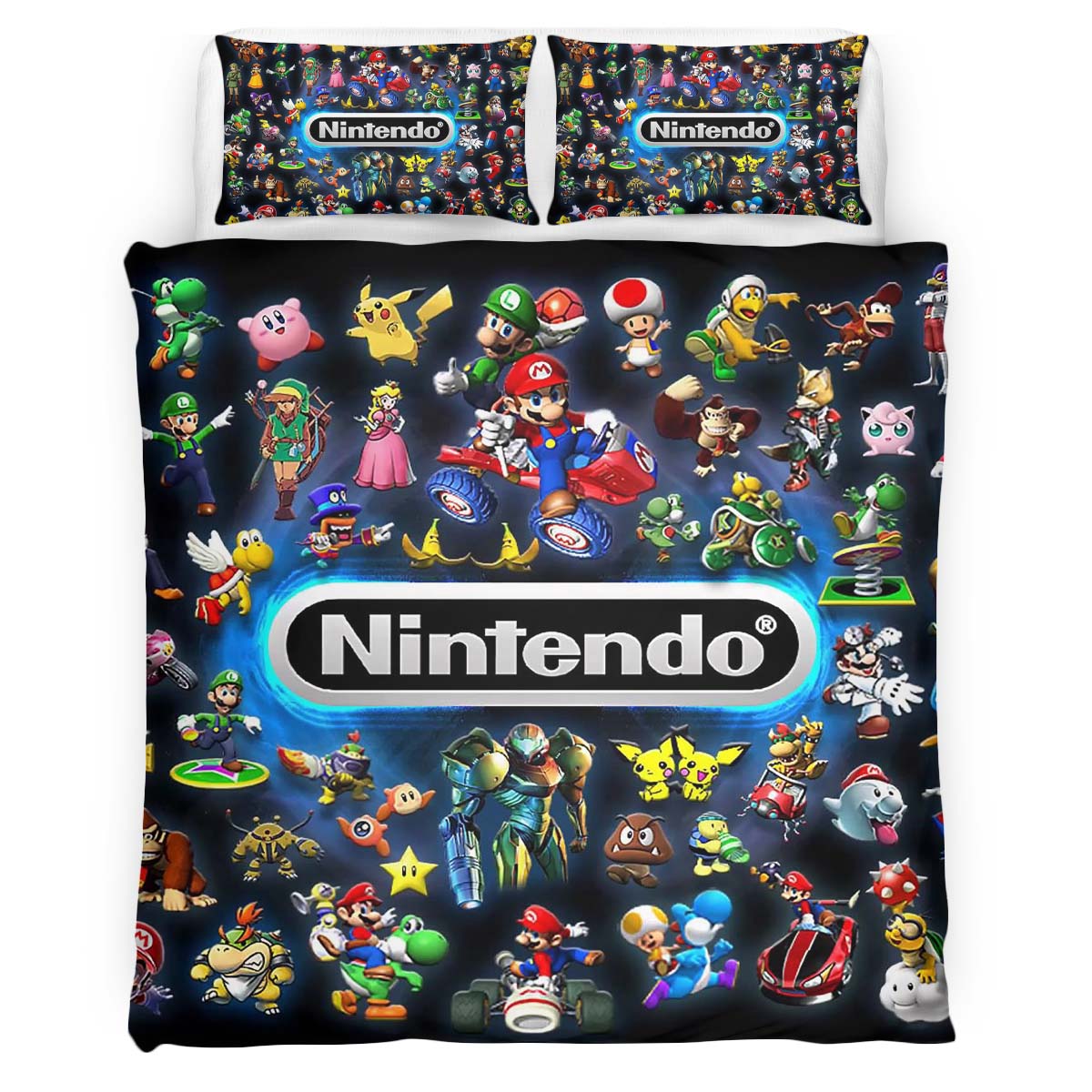 Nintendo Charaktere im Spiel Kinderbettwäsche – Bettwäsche