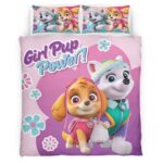 Paw Patrol Mädchen Welpen Power Everest und Skye Kinderbettwäsche – Bettwäsche