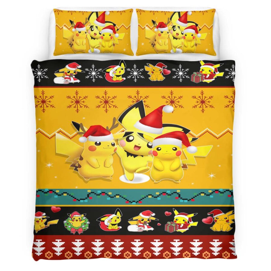 Pikachu Pokemon Frohe Weihnachten Kinderbettwäsche – Bettwäsche – Bild 4