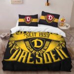 SG Dynamo Dresden yellow black in black background Kinderbettwäsche – Bettwäsche