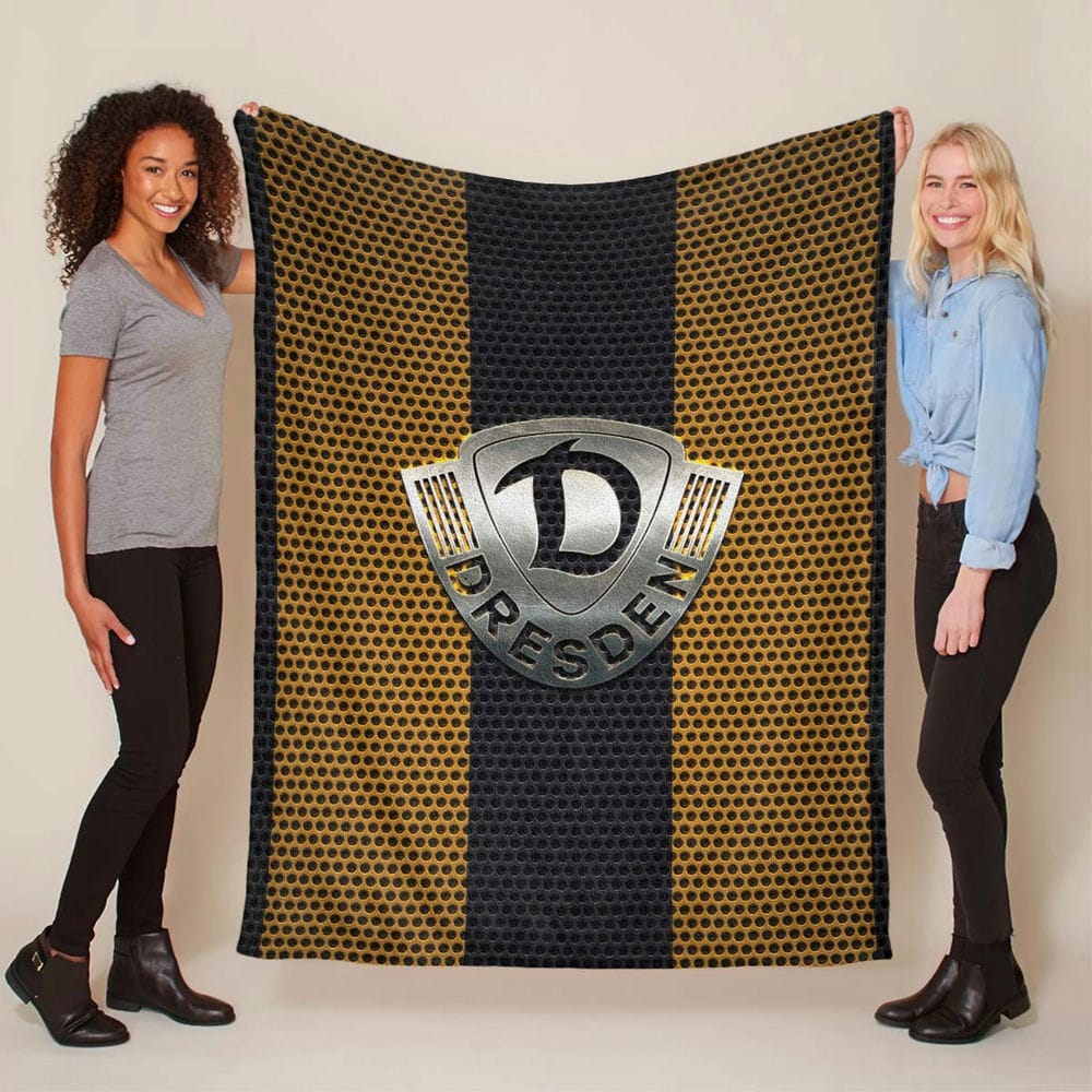SG Dynamo Dresden gelber Punkt Metall Fleecedecke - Decke