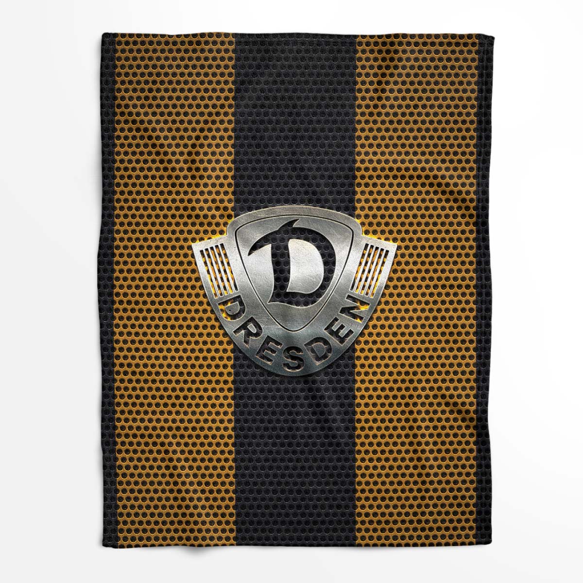 SG Dynamo Dresden gelber Punkt Metall Fleecedecke - Decke – Bild 2