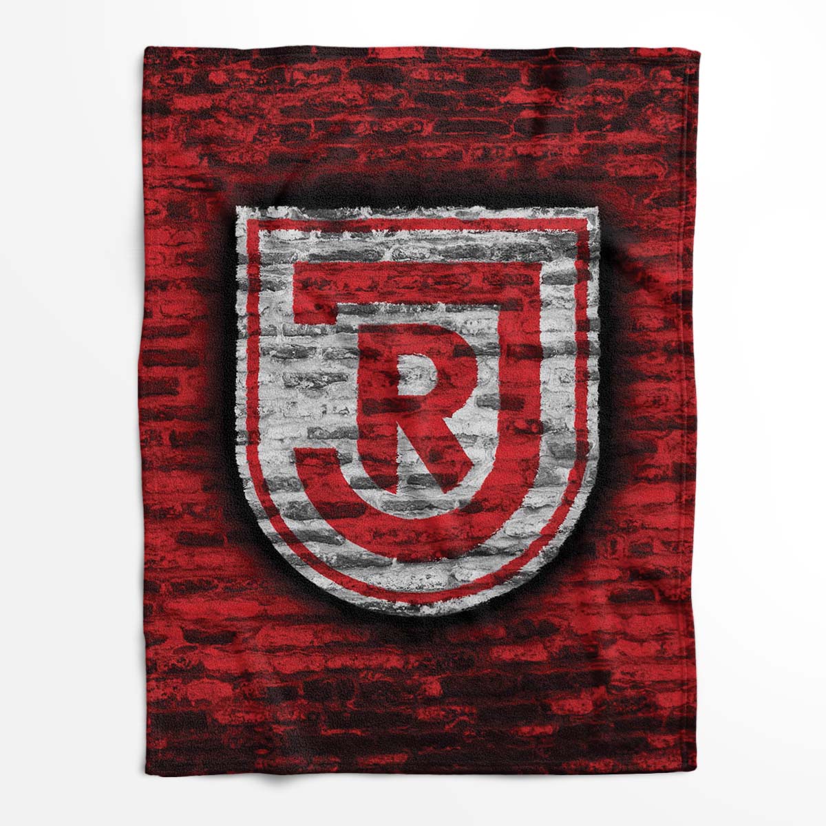 Rote Backsteinmauer des SSV Jahn Regensburg Fleecedecke - Decke – Bild 2