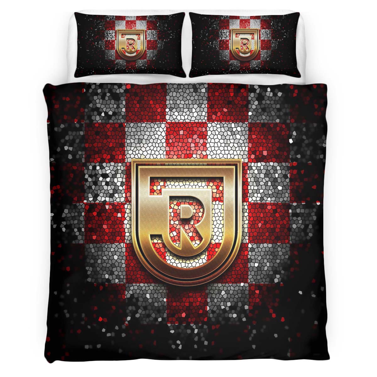 SSV Jahn Regensburg red white checkered Kinderbettwäsche - Bettwäsche – Bild 2