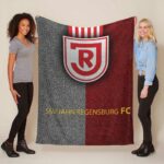 SSV Jahn Regensburg rot weiß Leder Fleecedecke – Decke