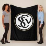 SV 07 Elversberg schwarzer Hintergrund sve elv Fleecedecke – Decke