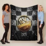 SV Sandhausen schwarz weiß kariert Fleecedecke – Decke