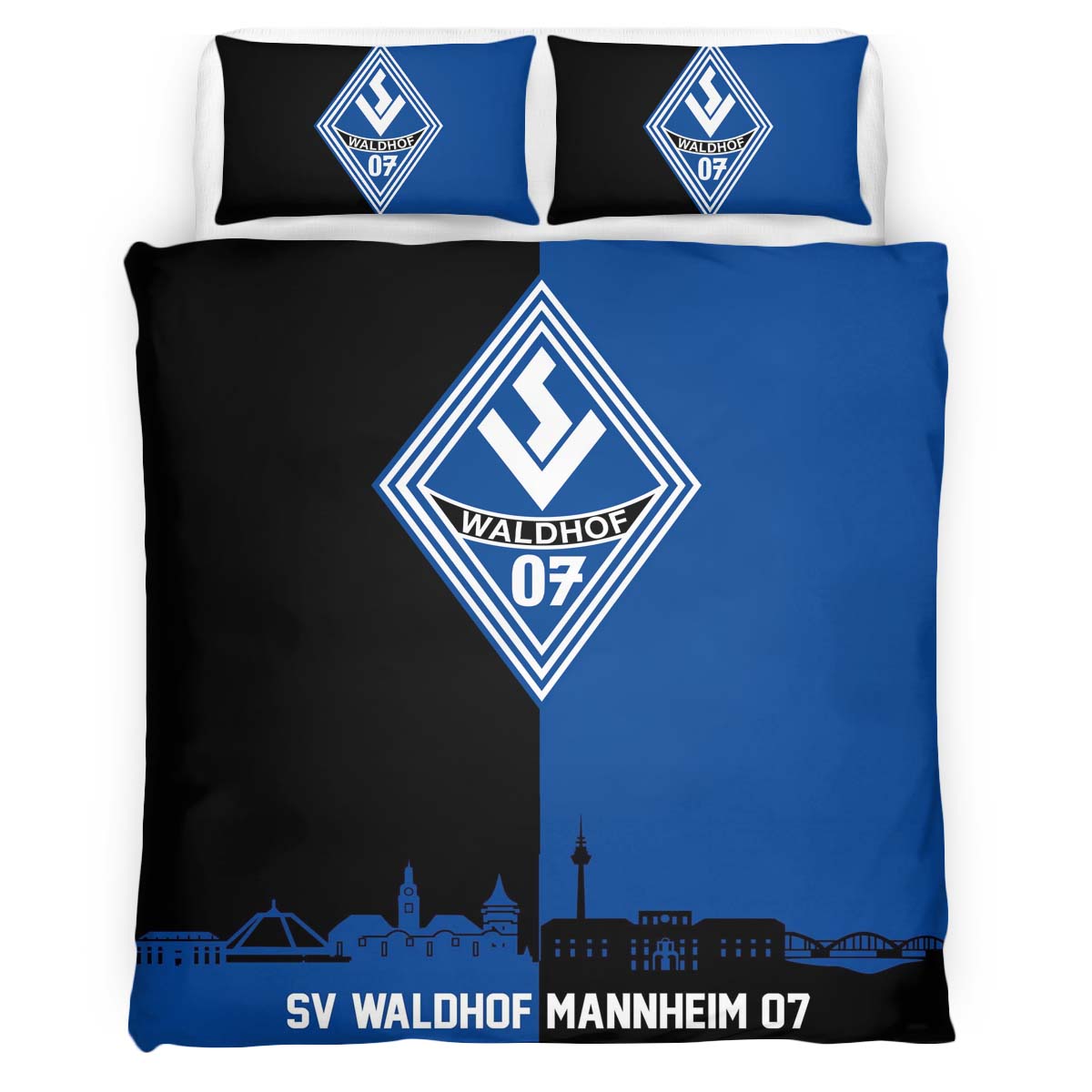 SV Waldhof Mannheim 07 black blue background SVW 02 Kinderbettwäsche - Bettwäsche – Bild 2