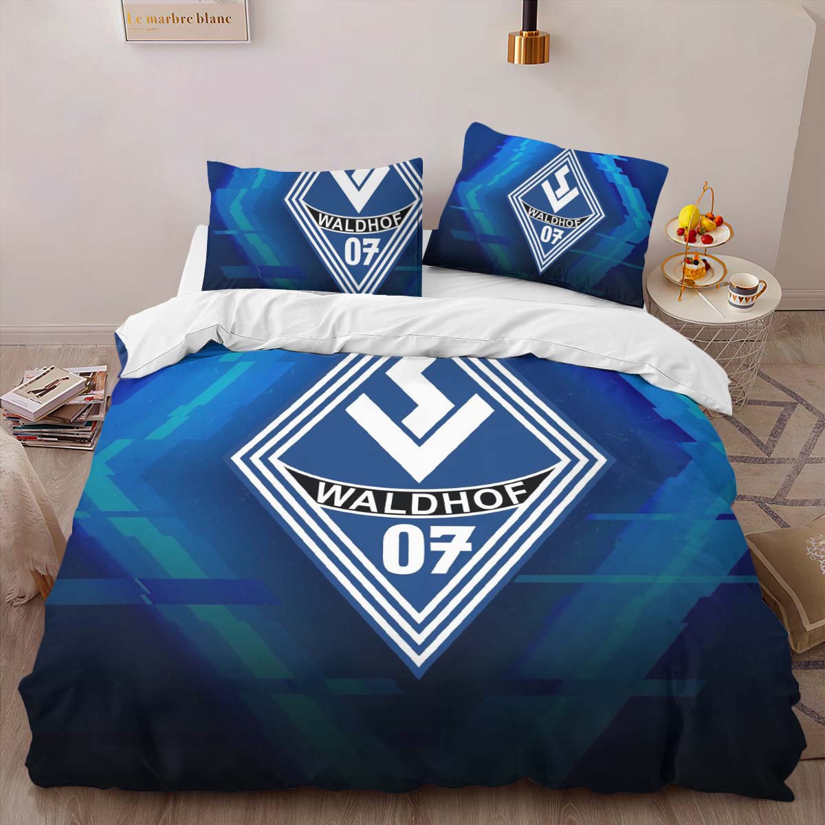 SV Waldhof Mannheim 07 black blue background SVW 04 Kinderbettwäsche - Bettwäsche