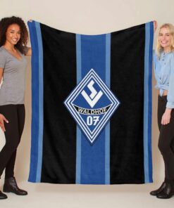 SV Waldhof Mannheim 07 schwarz blauer Hintergrund SVW Fleecedecke - Decke