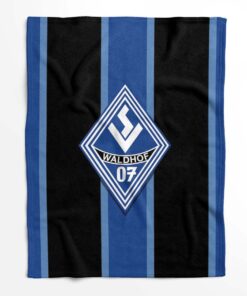 Alternative view of SV Waldhof Mannheim 07 schwarz blauer Hintergrund SVW Fleecedecke - Decke