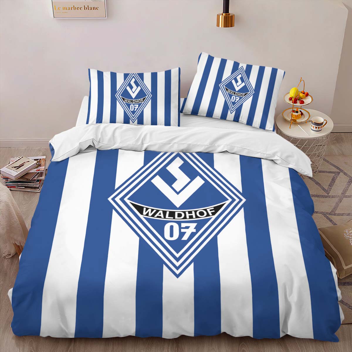 SV Waldhof Mannheim 07 white blue background SVW 01 Kinderbettwäsche - Bettwäsche