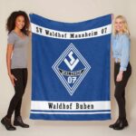 SV Waldhof Mannheim 07 weiß blauer Hintergrund SVW 04 Fleecedecke – Decke
