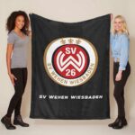 SV Wehen Wiesbaden schwarzer Hintergrund Fleecedecke – Decke