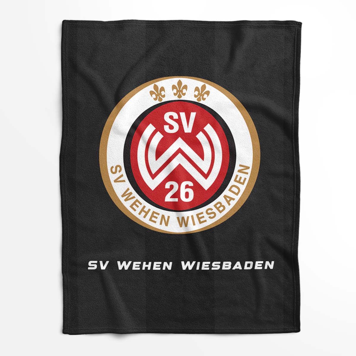 SV Wehen Wiesbaden schwarzer Hintergrund Fleecedecke - Decke – Bild 2