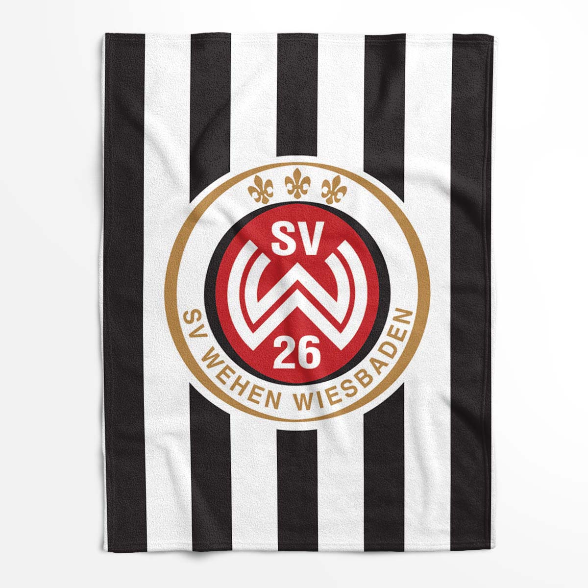 SV Wehen Wiesbaden schwarz weiß vertikal Hintergrund 03 Fleecedecke - Decke – Bild 2
