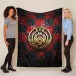 SV Wehen Wiesbaden rot-schwarzer Rautenhintergrund Fleecedecke – Decke