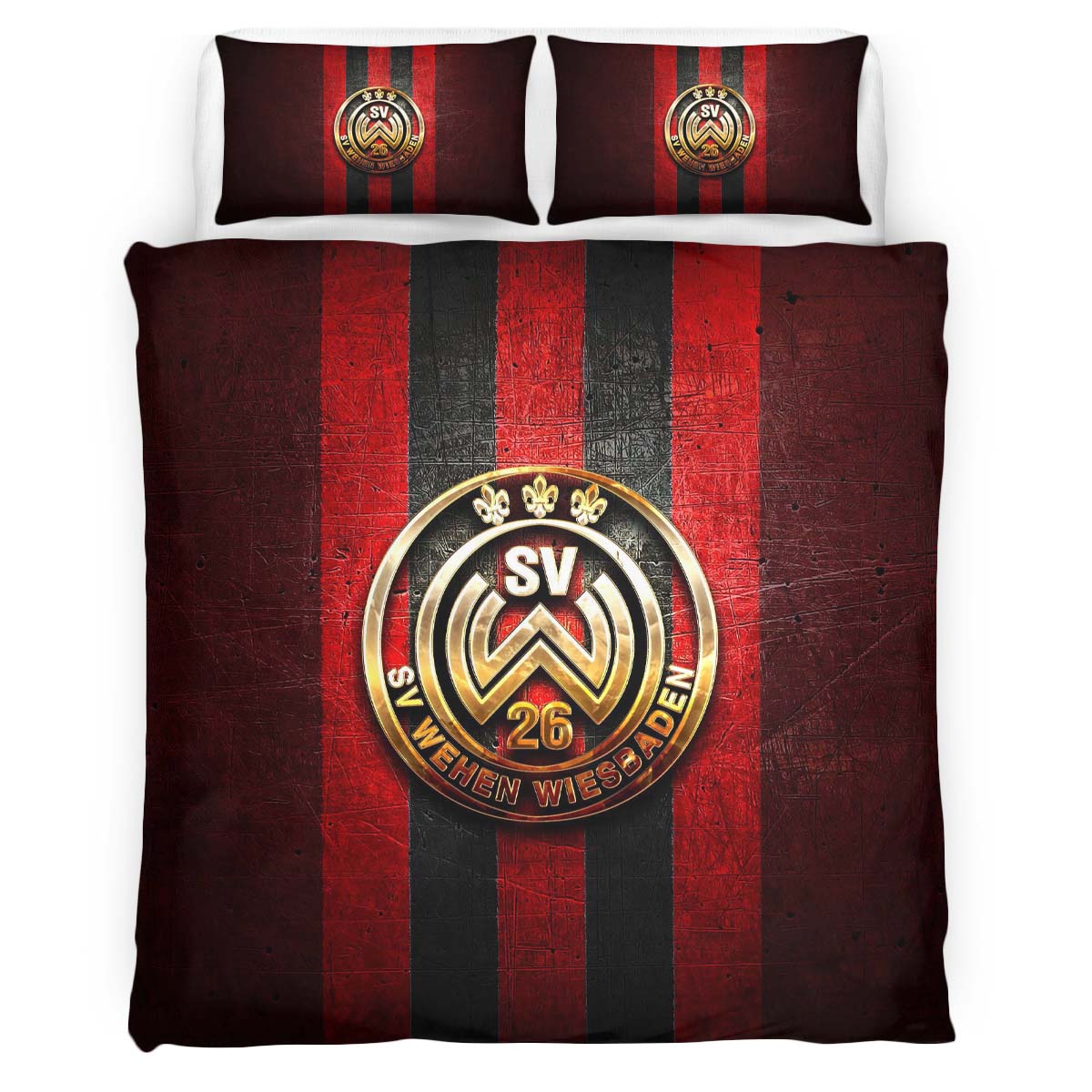 SV Wehen Wiesbaden red metal background Kinderbettwäsche - Bettwäsche – Bild 2