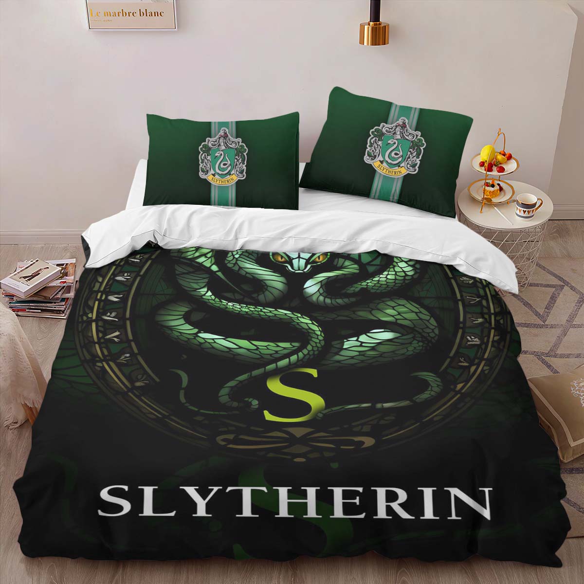 Haus Slytherin Harry Potter Grünes Logo 02 Kinderbettwäsche – Bettwäsche – Bild 2