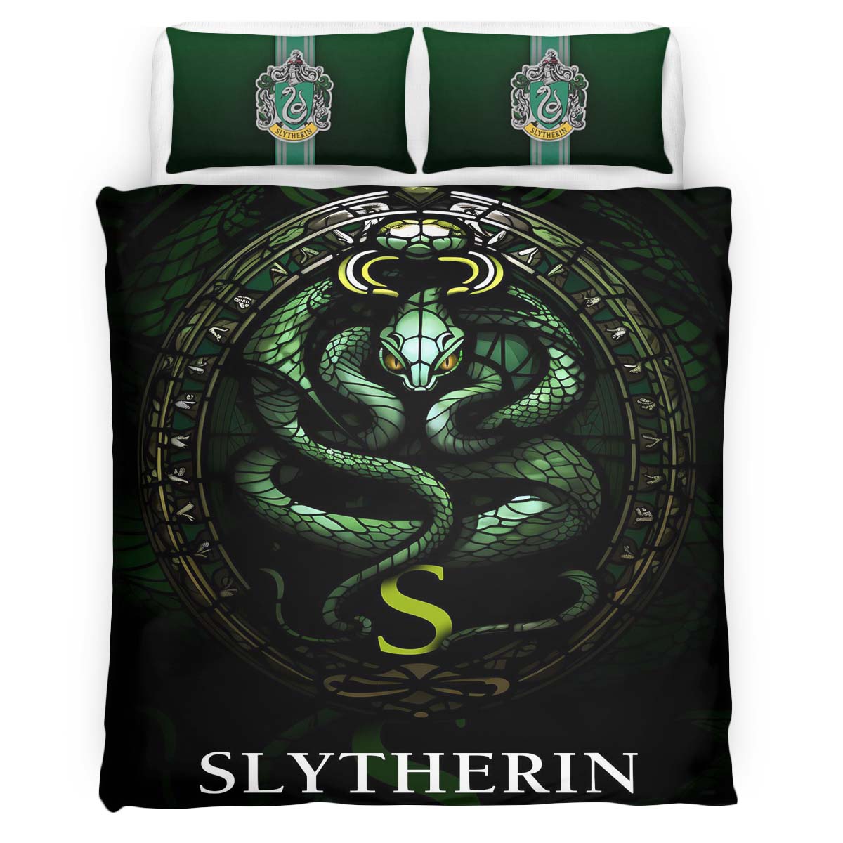 Haus Slytherin Harry Potter Grünes Logo 02 Kinderbettwäsche – Bettwäsche