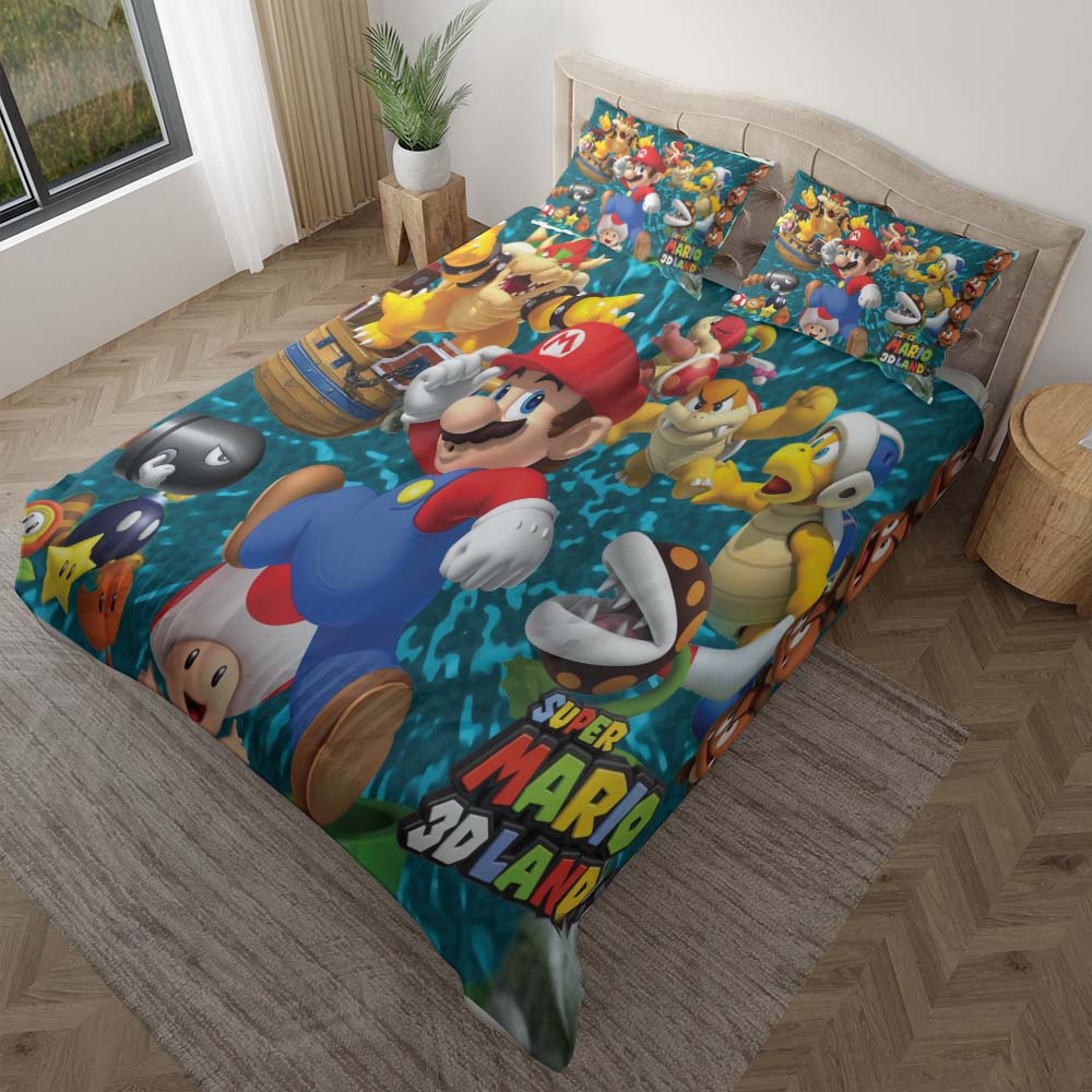 Super Mario 3D Landdekor Ideen für das Spielzimmer Kinderbettwäsche - Bettwäsche – Bild 2