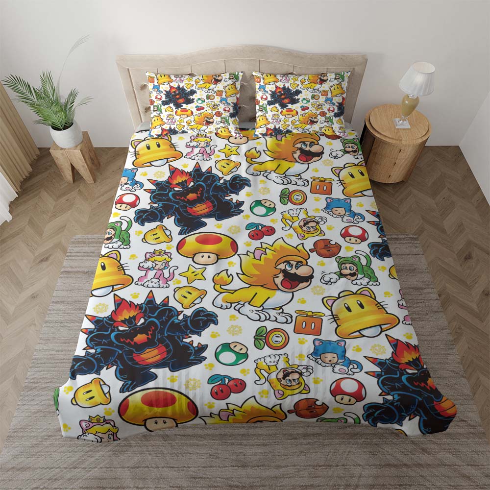 Super Mario Alle Charaktere 1005 Kinderbettwäsche - Bettwäsche
