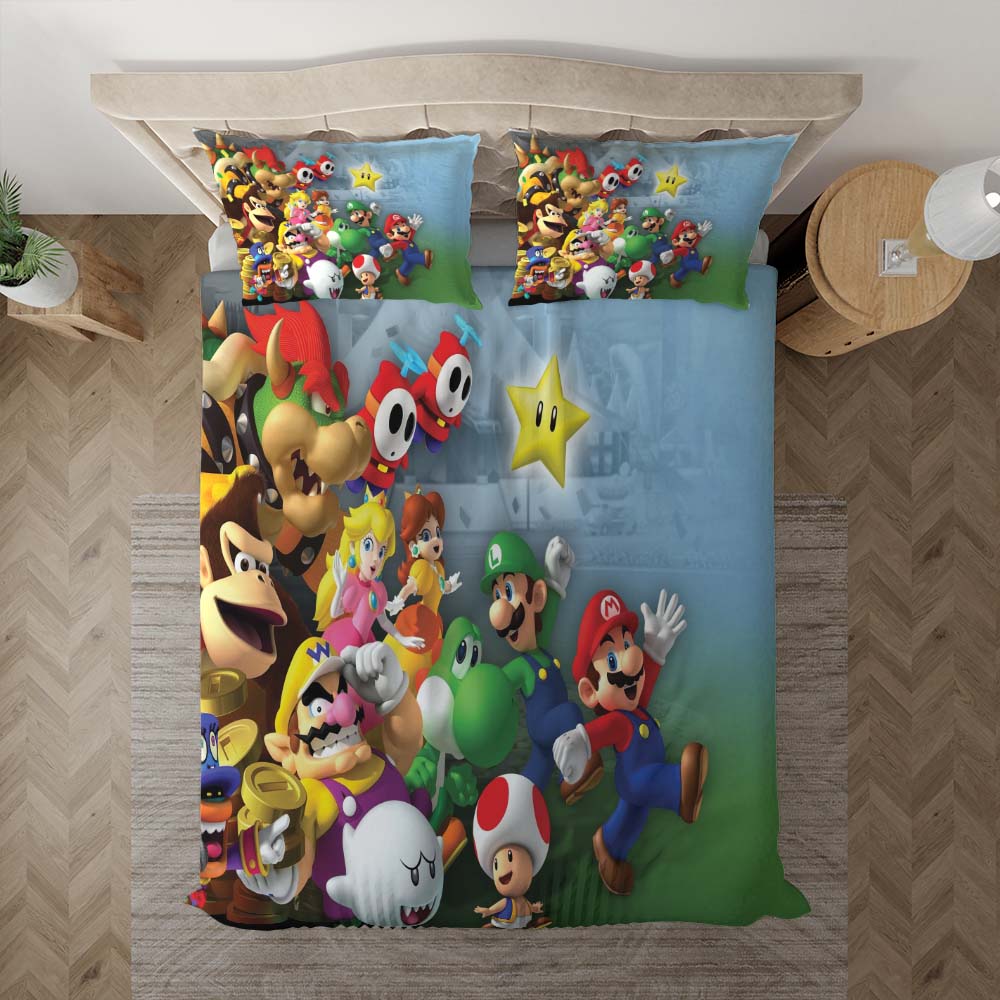 Super Mario Alle Charaktere 1010 Kinderbettwäsche - Bettwäsche – Bild 3