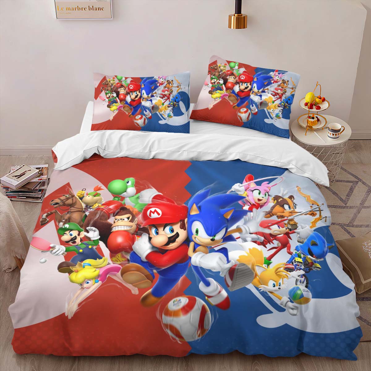 Super Mario und Sonic Nintendo Charaktere 2 Kinderbettwäsche – Bettwäsche – Bild 2