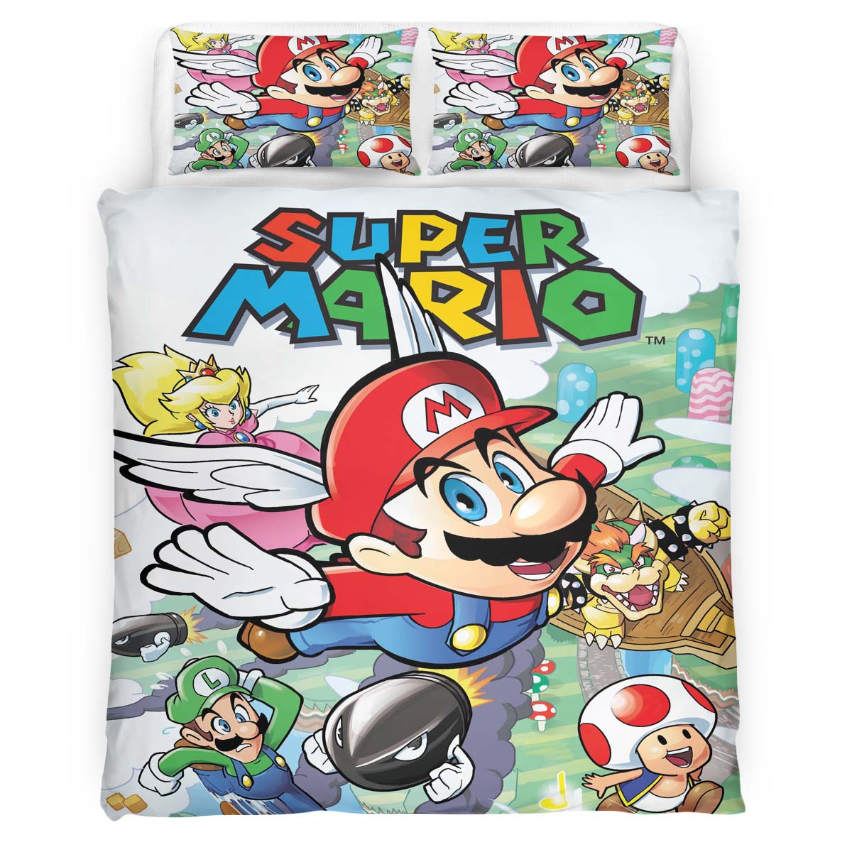 Super Mario Charaktere 23 Kinderbettwäsche – Bettwäsche