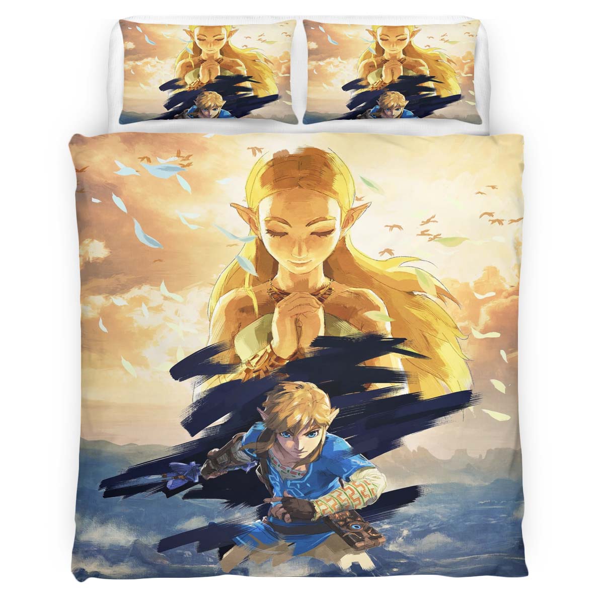 The Legend of Zelda Link und Prinzessin Zelda Alle Charaktere 4 Kinderbettwäsche – Bettwäsche