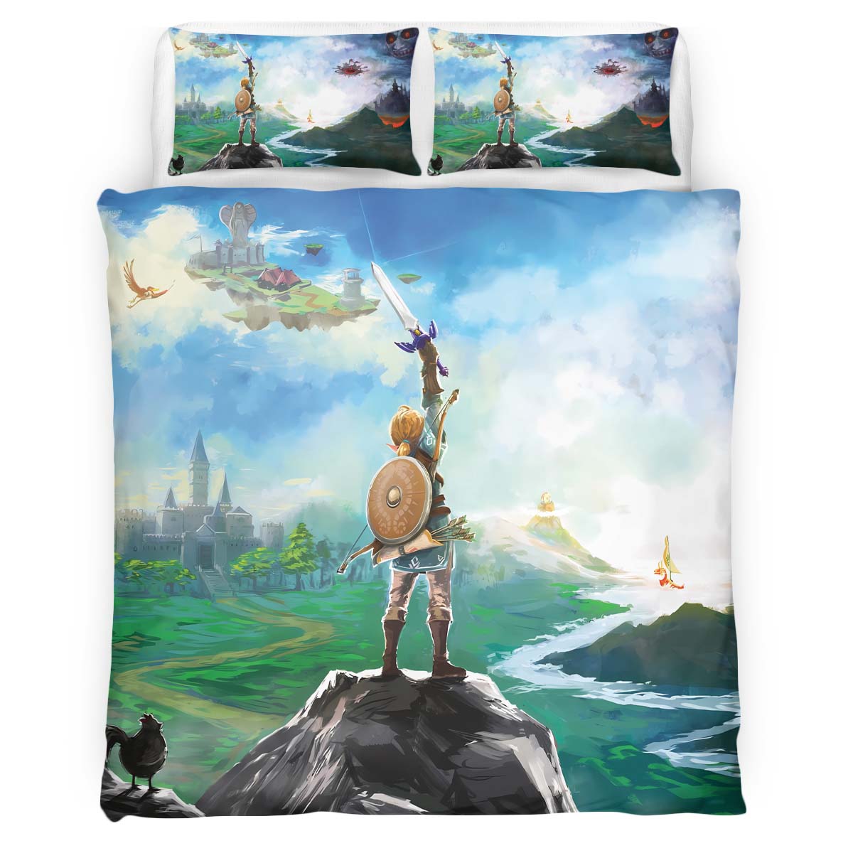 The Legend of Zelda Link auf dem Hügel mit starkem Blick Kinderbettwäsche – Bettwäsche