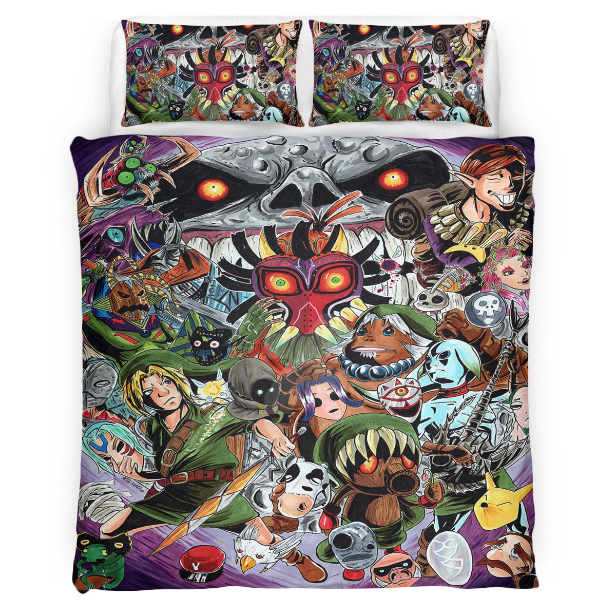 The Legend of Zelda Majoras Mask Horror Kid Link und andere Charaktere Kinderbettwäsche – Bettwäsche