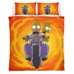 Die Simpsons Motorräder Homer und Bart Simpson Kinderbettwäsche – Bettwäsche