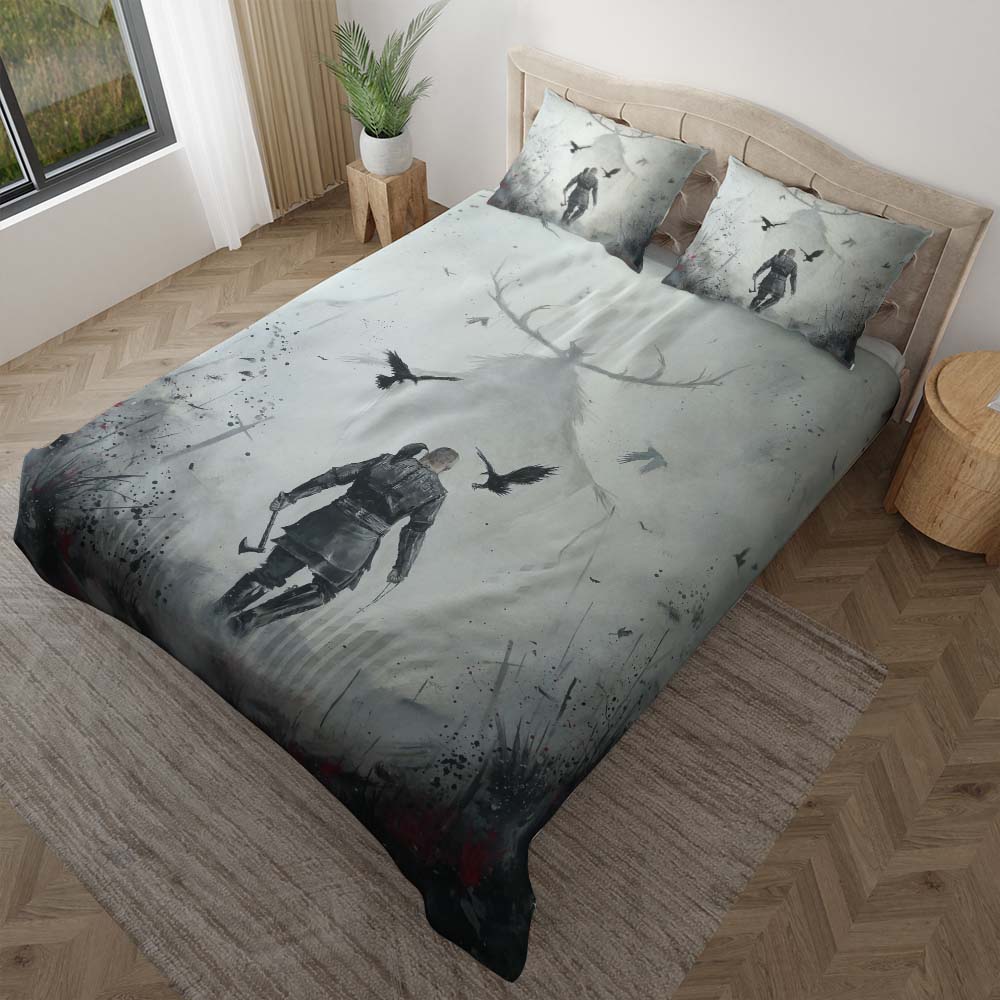 Vögel Wikinger Axt Kreuz Hörner Schwert Ragnar Lodbrok Kinderbettwäsche - Bettwäsche – Bild 2
