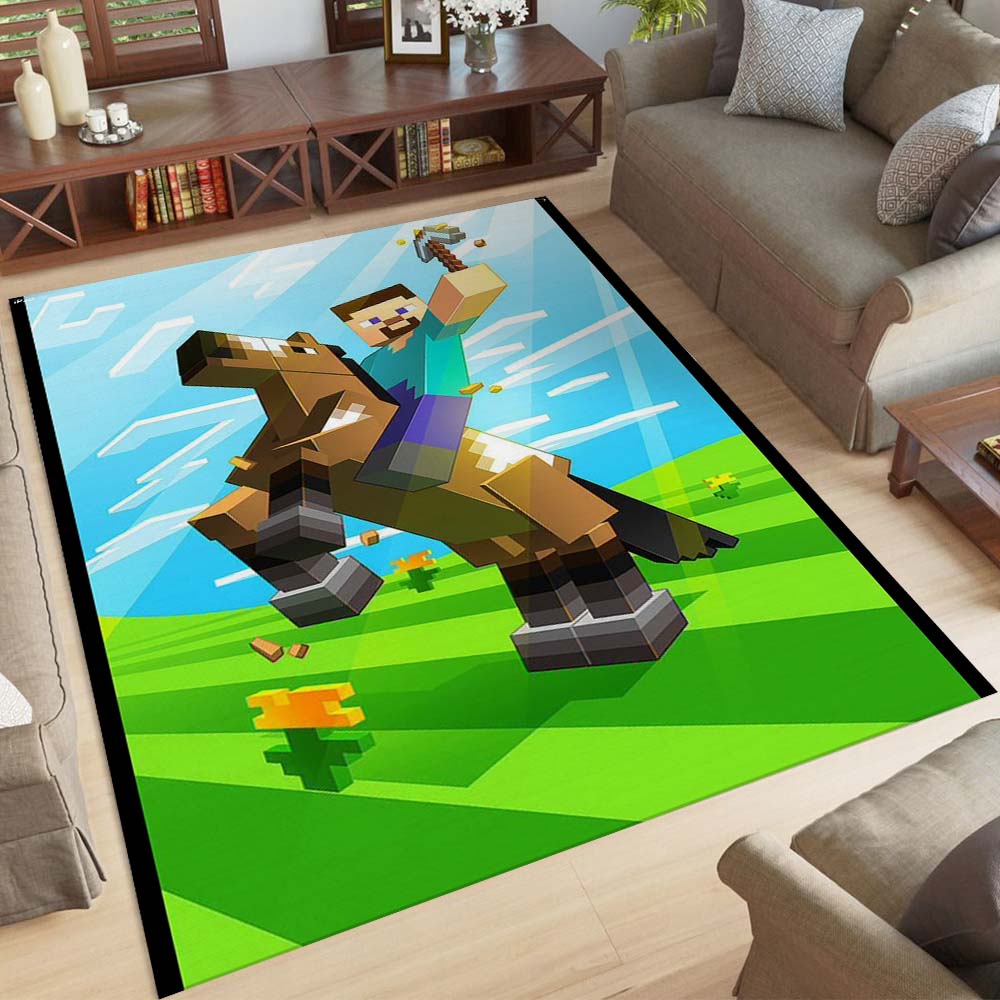 Herobrine Minecraft Charakter Auf Pferd Teppich – Bild 2
