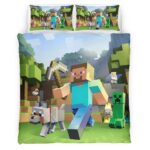 Minecraft Alle Charaktere Steve und Creeper Kinderbettwäsche – Bettwäsche