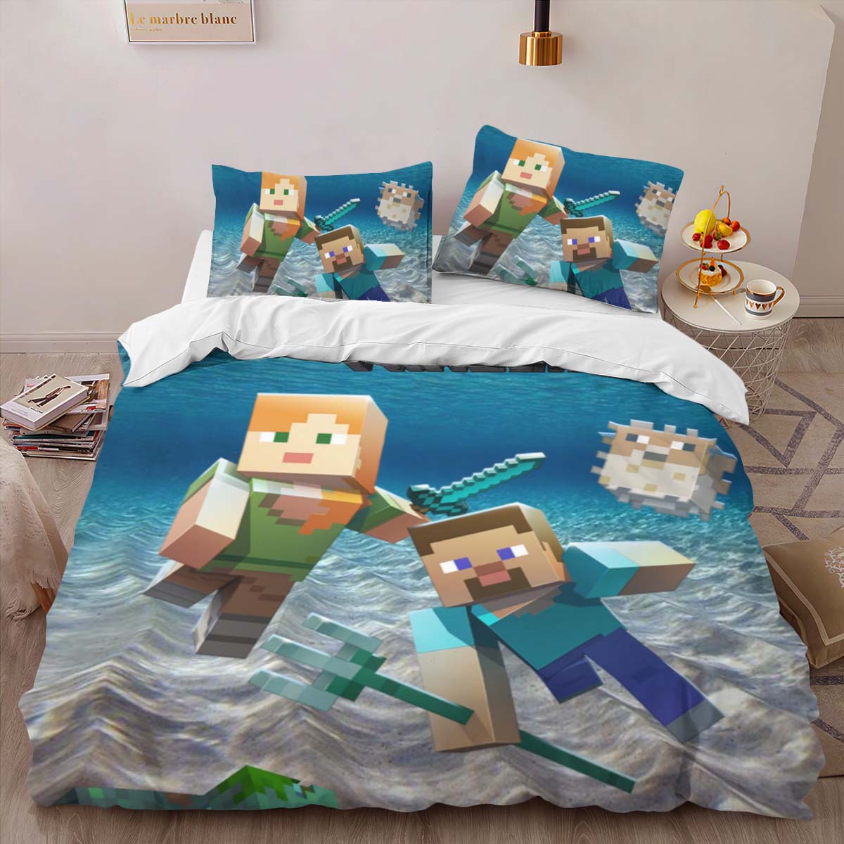 Unterwasser Minecraft Charaktere Kinderbettwäsche – Bettwäsche – Bild 2