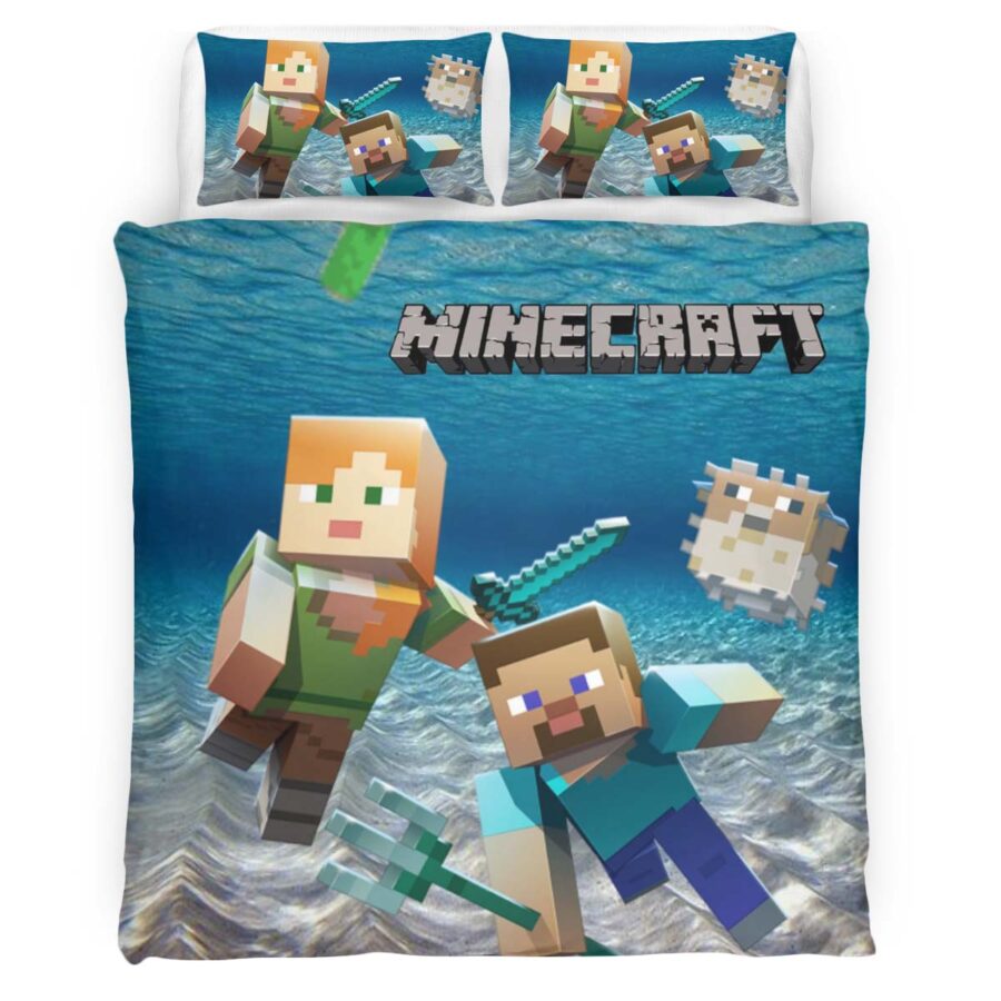 Unterwasser Minecraft Charaktere Kinderbettwäsche – Bettwäsche – Bild 4